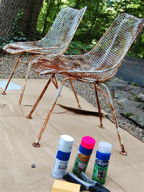 how to spray paint metal furniture